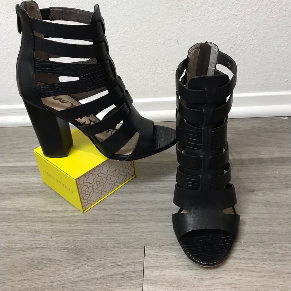 Sam Edelman size 7 1/2 M black heel sandals